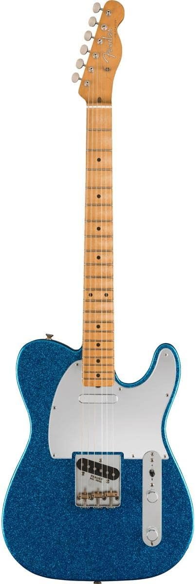 Fender J Mascis Telecaster Electric Guitar, with 2-Year Warranty, Blue Sparkle, Maple Fingerboard