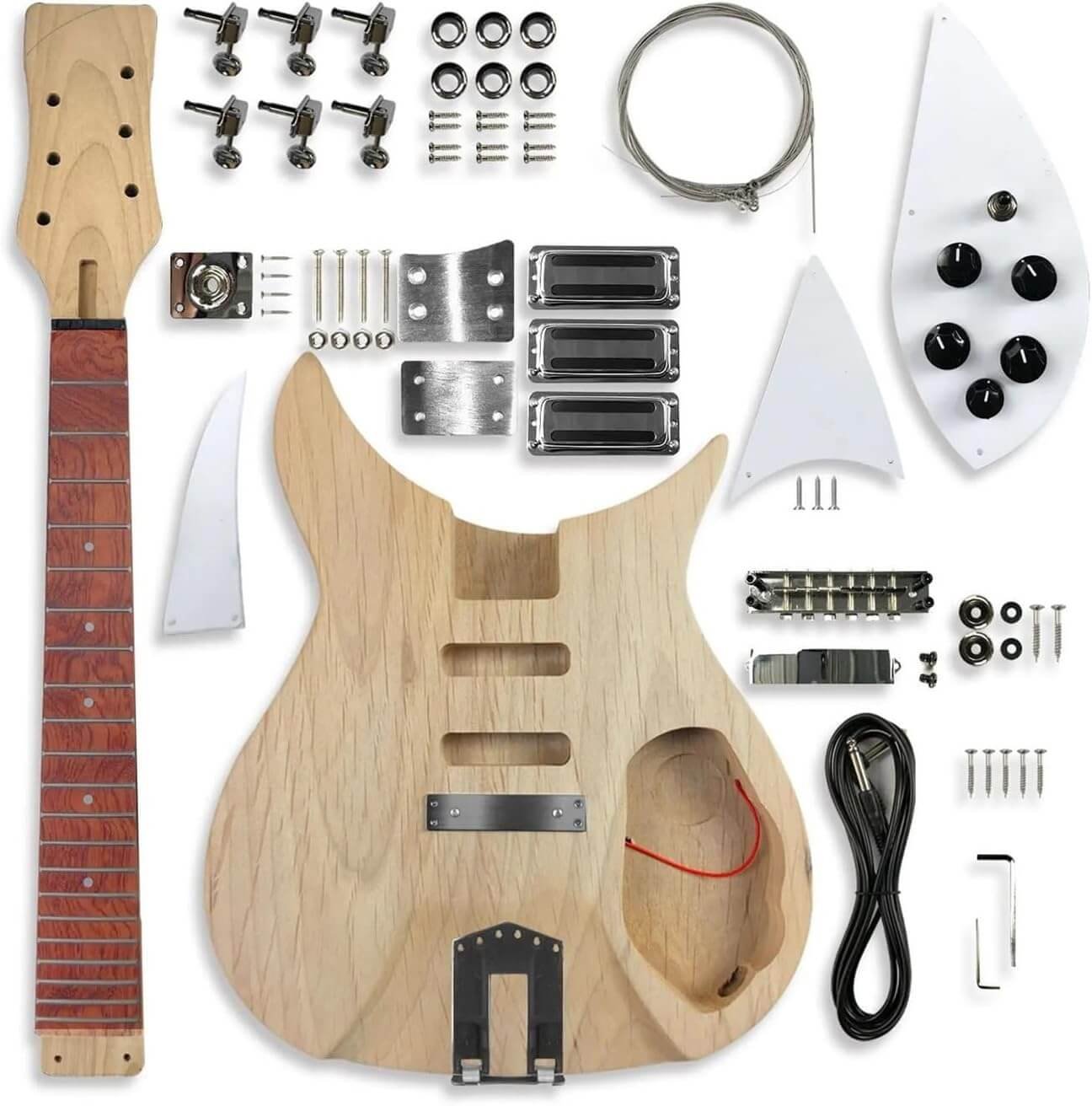 Handmade DIY Electric Guitar Kit Fixed Bridge Solid Electric Guitar