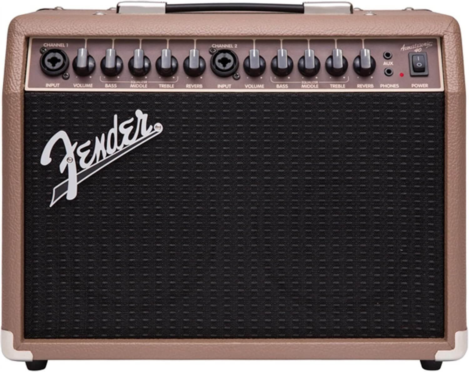 Fender Acoustasonic 40, Combo Guitar Amp, 40W, Suitable For Acoustic, Electric Guitar & Microphone, Brown/Black