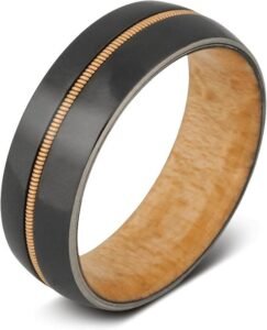 Manly Bands | Officially Licensed Fender Guitar Rings for Men | Authentic Fender Guitar Sting Ring | Guitar Player Gifts | Ring Sizes 5-17 | Mens Wedding Band