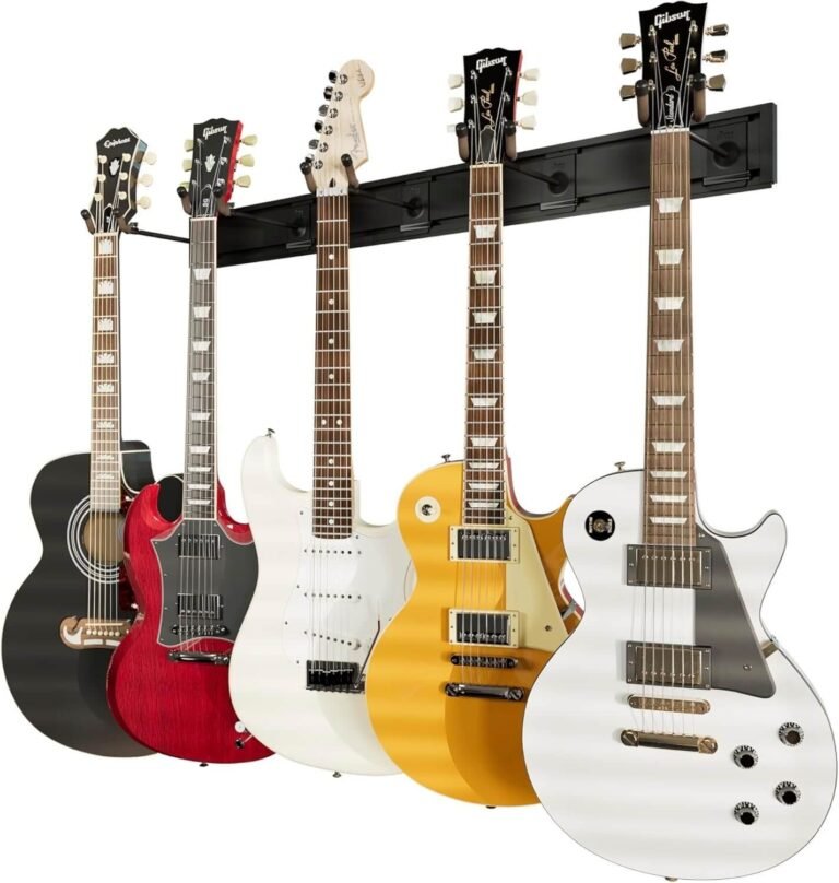 String Swing SW5RL-B-K Guitar Wall Mount Bundle with 5 Guitar Hangers & 1 Black Vein Strong Wall Mount