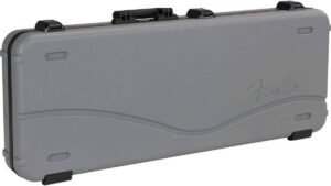 ender Deluxe Molded Strat,Tele Electric Guitar Case, TSA-Approved with Military-Grade Shell, Lake Placid Blue Interior, Inca Silver Exterior