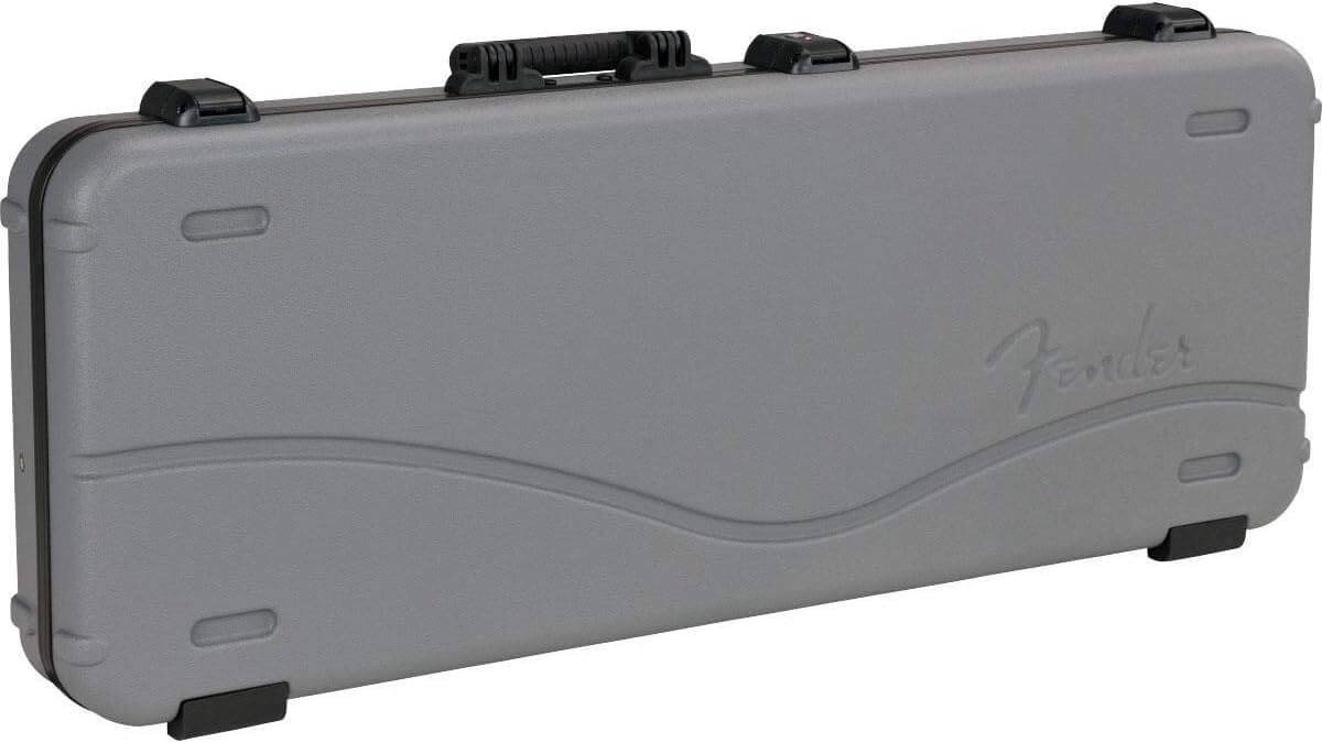 ender Deluxe Molded Strat,Tele Electric Guitar Case, TSA-Approved with Military-Grade Shell, Lake Placid Blue Interior, Inca Silver Exterior