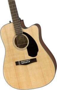 Fender CD-60SCE Dreadnought Electro-Acoustic Guitar, Suitable for Beginners and Intermediate Guitarists, Walnut Fingerboard, Natural, Comes with Complimentary Virtual Lessons