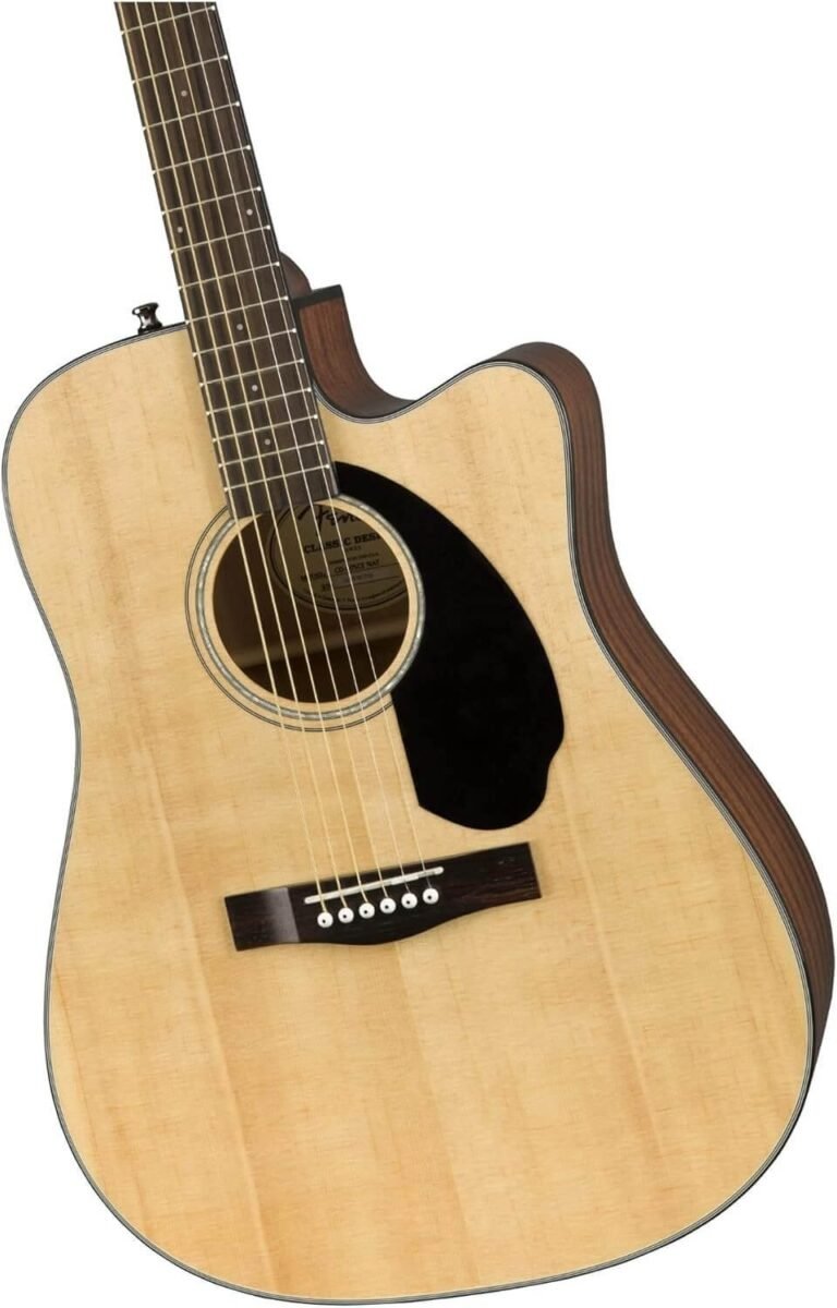 Fender CD-60SCE Dreadnought Electro-Acoustic Guitar, Suitable for Beginners and Intermediate Guitarists, Walnut Fingerboard, Natural, Comes with Complimentary Virtual Lessons