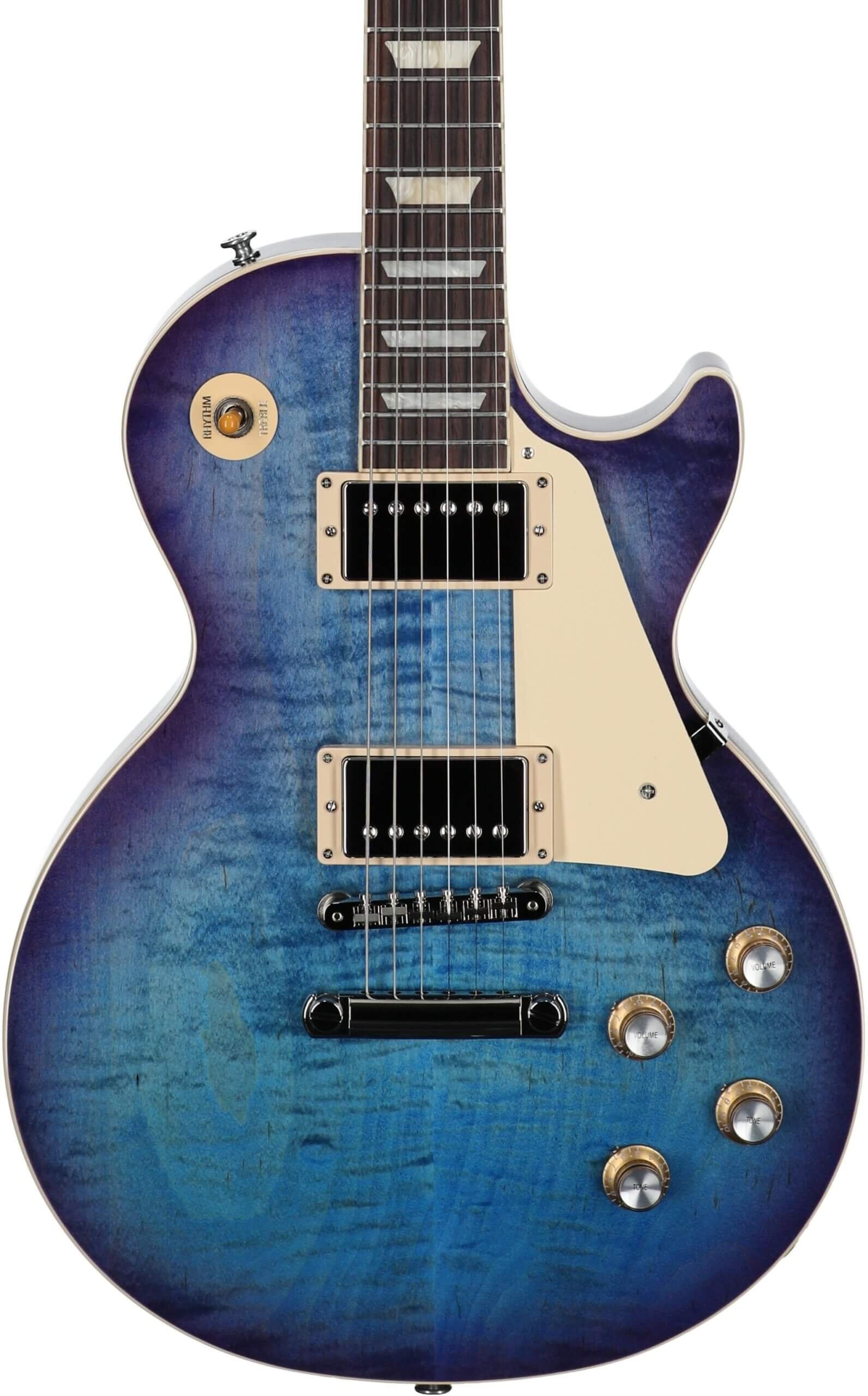 Gibson Les Paul Standard 60s Custom Color Electric Guitar, Figured Top (with Case), Blueberry Burst