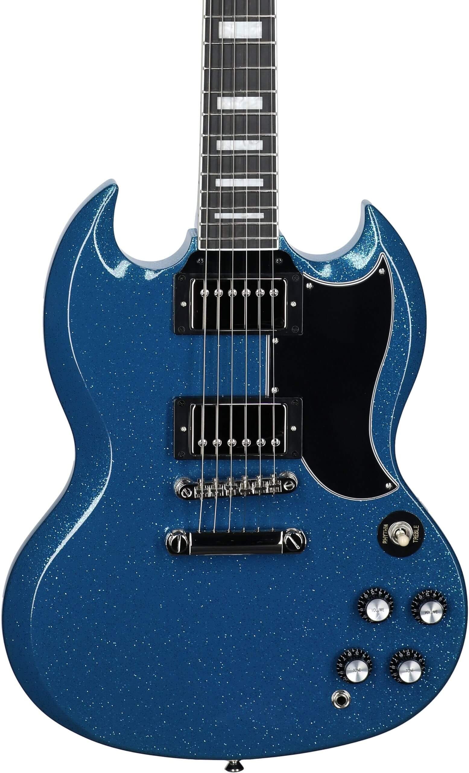 Epiphone Exclusive SG Custom Electric Guitar, Blue Sparkle