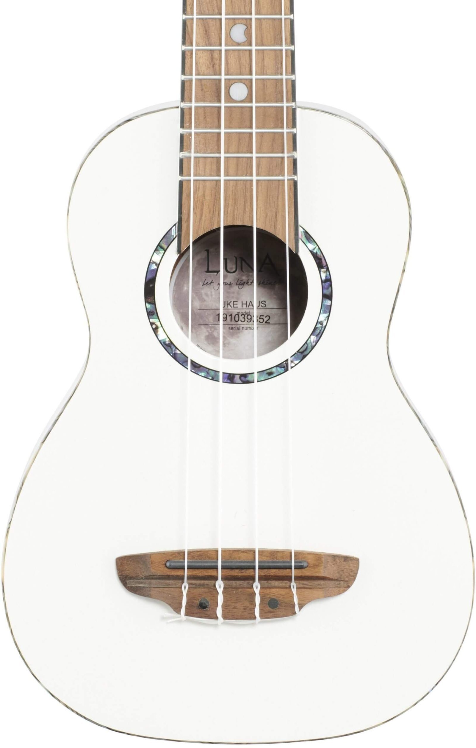 Luna Hau Snow Soprano Ukulele (with Gig Bag)