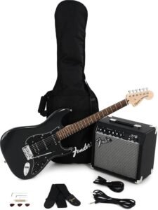 Affinity Series Stratocaster Packs Electric Guitar, Charcoal Frost Metallic, Laurel Fingerboard