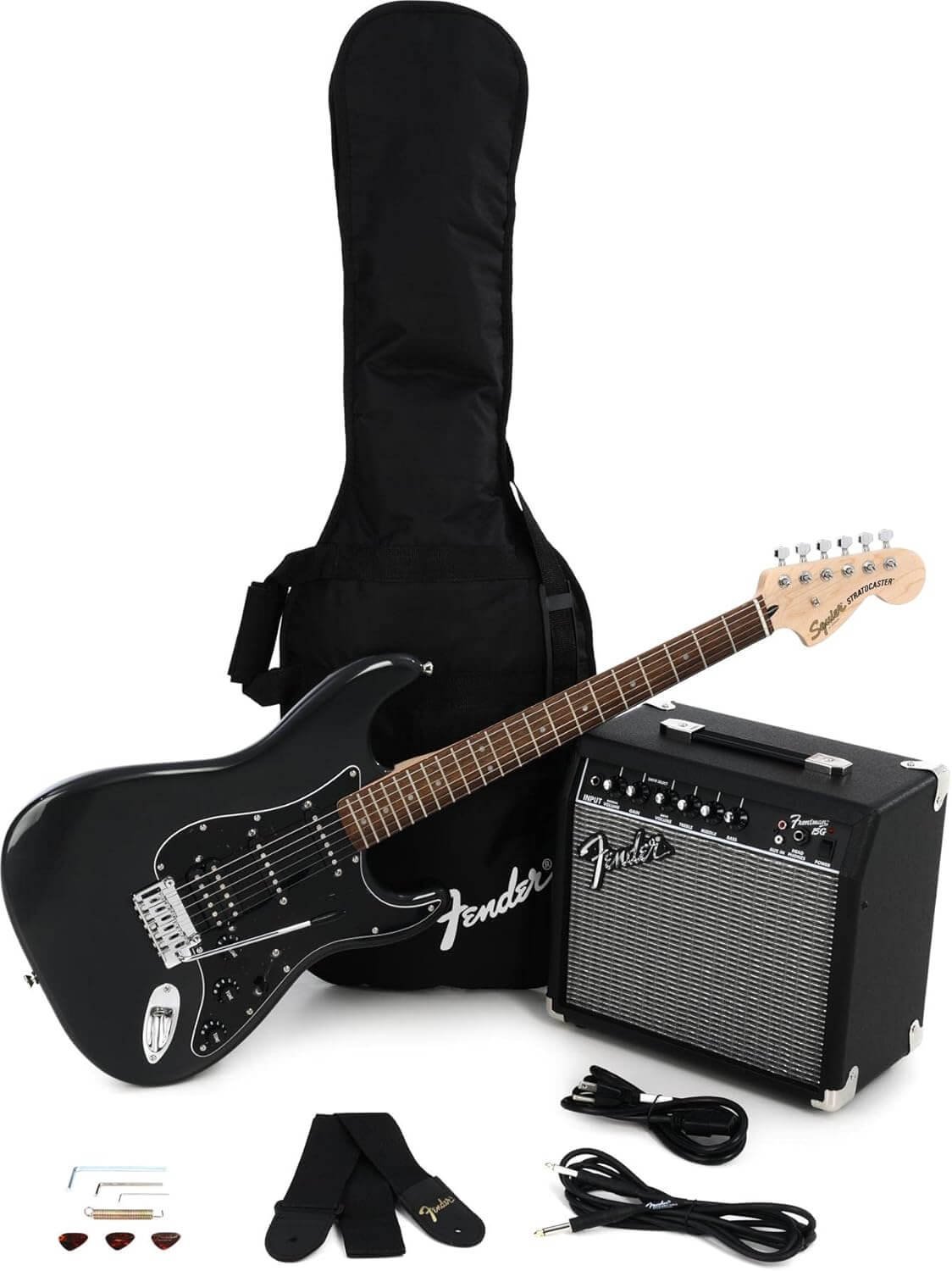 Affinity Series Stratocaster Packs Electric Guitar, Charcoal Frost Metallic, Laurel Fingerboard