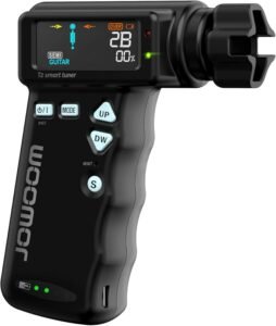 T2 Smart Automatic Guitar & Ukulele Tuner | Fast Acoustic Guitars Auto-Tuner With 180RPM Electric String Winder | Safe & Professional Grade Tuner For Ukuleles | USB Rechargeable Battery | Black