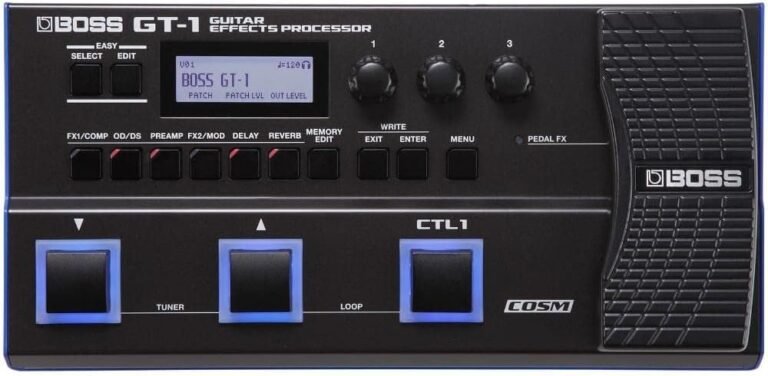 BOSS GT-1 Compact Guitar Effects Processor | Wide Selection of Amps & Effects | Control Effects in Real Time | Easy Select & Easy Edit Functions
