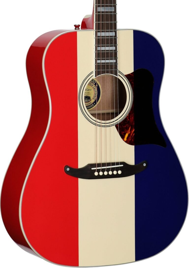 ender Buck Owens Kingman Acoustic-Electric Guitar (with Case), Red White and Blue