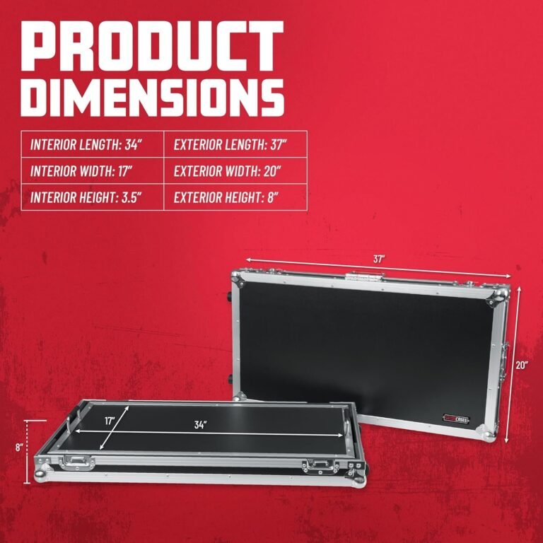 Gator Cases G-TOUR Series Guitar Pedal Board with ATA Road Case-with Wheels and Pull Handle, XL: 32" x 17" (G-TOUR PEDALBOARD-XLGW)