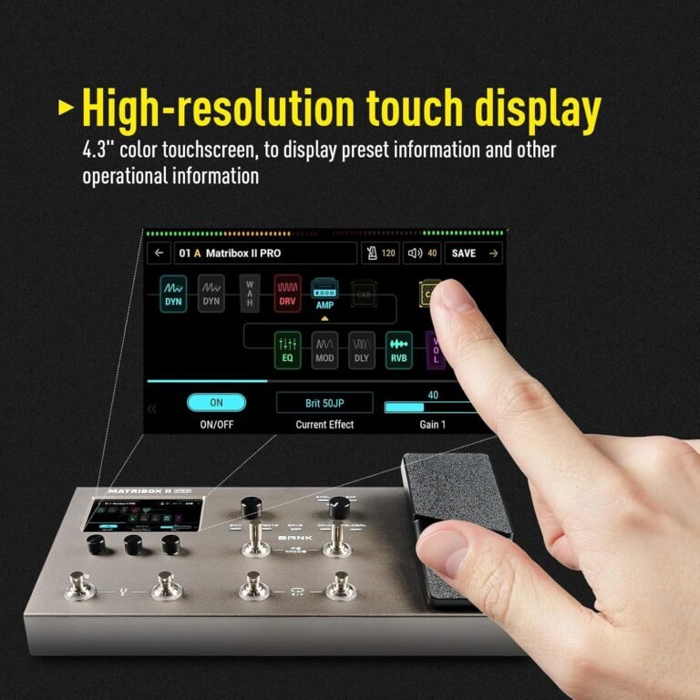 SONICAKE Matribox II Pro - Multi Effects Guitar Pedal with Expression, 240+ Built-in Guitar Effects, Amp Modeling, IR Cabinet Simulation, FX Loop, MIDI Stereo OTG USB Audio Interface Color TouchScreen