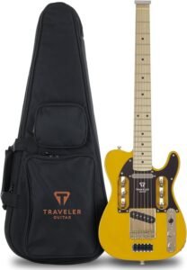 Traveler Guitar EG-3 (Butterscotch Blonde) Electric Travel Guitar | Lightweight, Portable, Headless, Practice Guitar w/Gig Bag