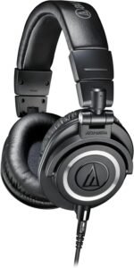 Audio-Technica ATH-M50X Professional Studio Monitor Headphones, Black, Professional Grade, Critically Acclaimed, with Detachable Cable