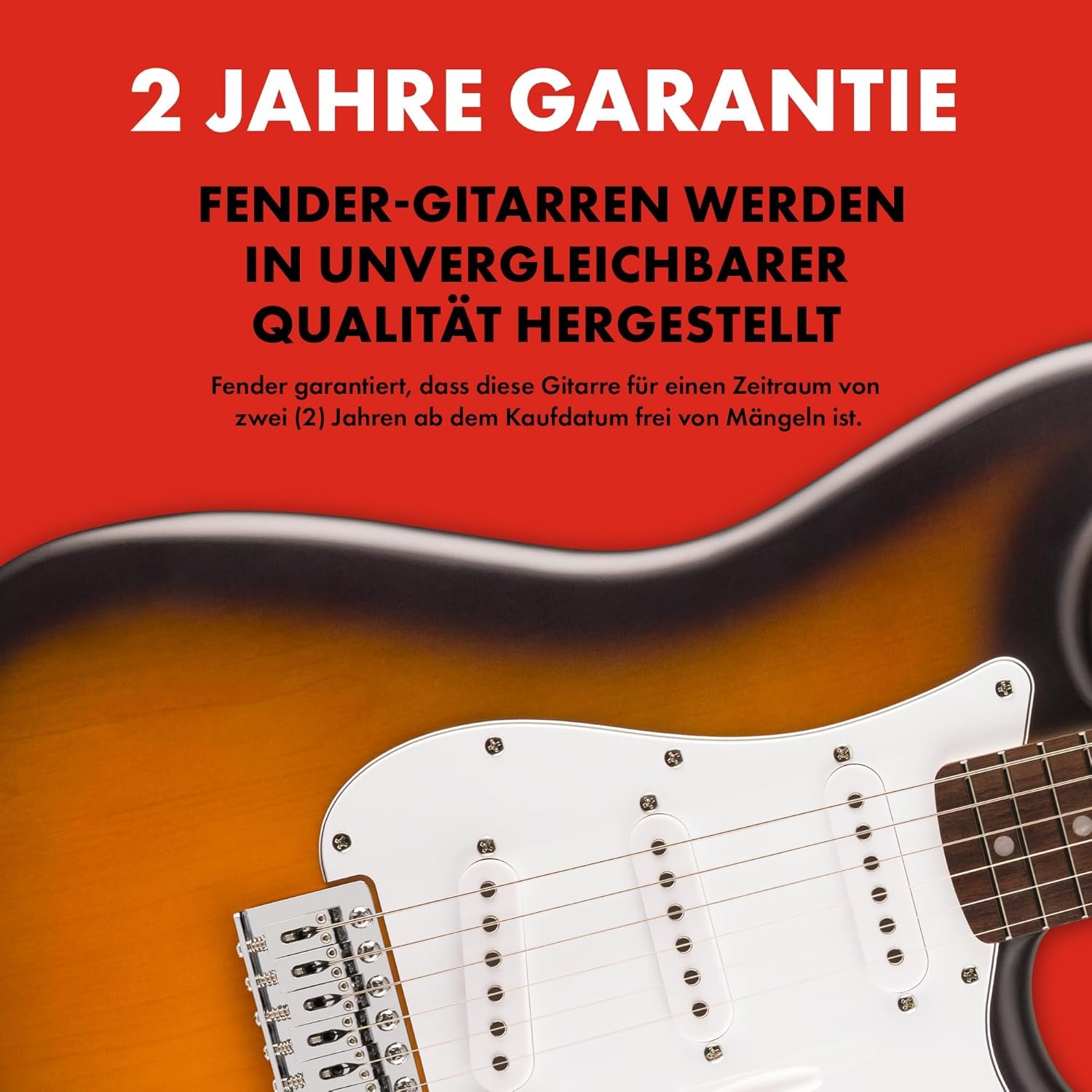 Squier Debut Collection Stratocaster electric guitar with classic sunburst finish