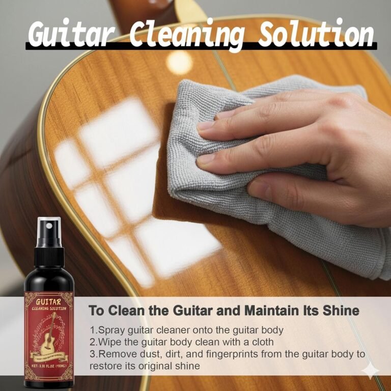 Guitar cleaning kit used during a relaxing weekend guitar session