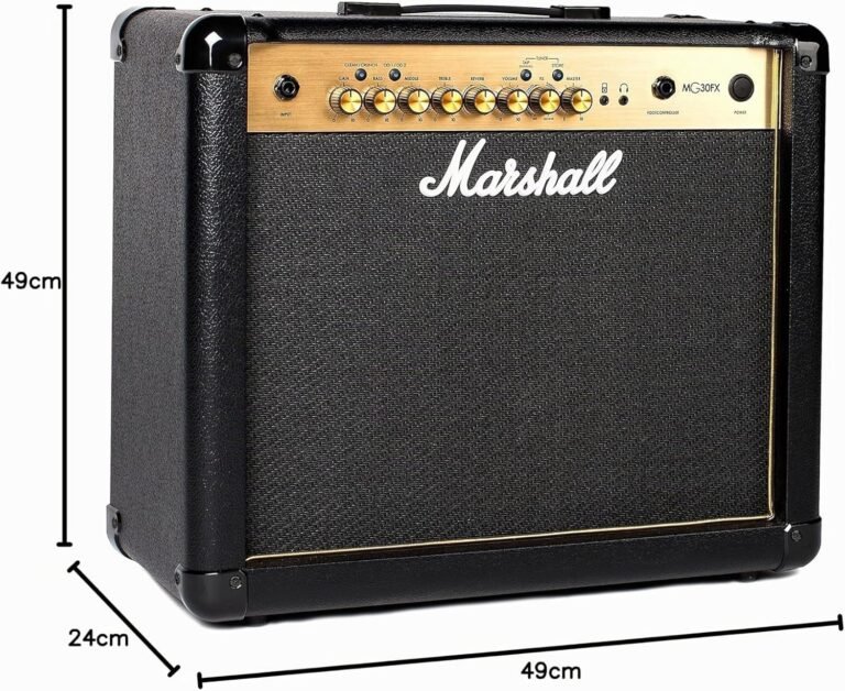 Marshall MG30GFX Black and Gold amplifier used for rehearsal preparation