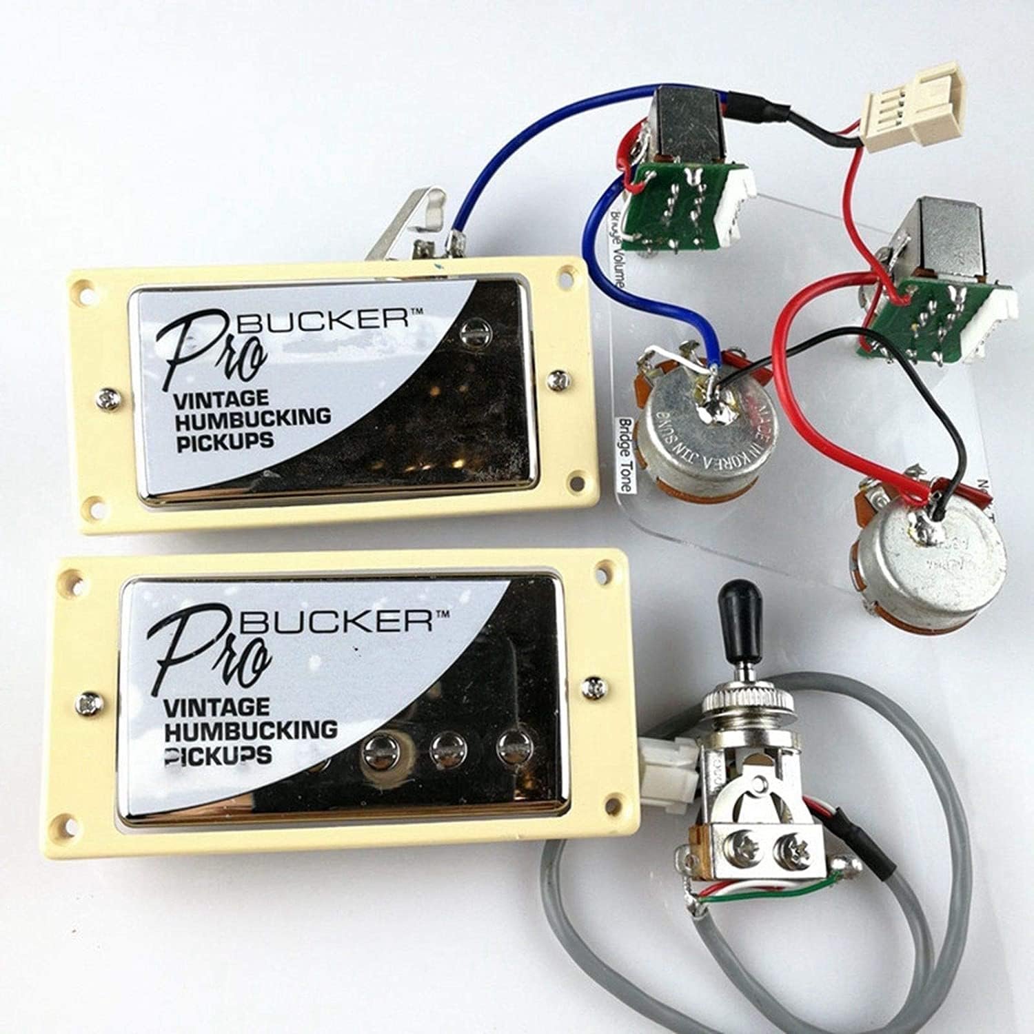 ProBucker Alnico II electric guitar pickups with wiring harness