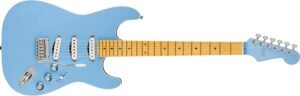 Fender Aerodyne Special Stratocaster in California Blue showing single-coil pickups and bridge hardware