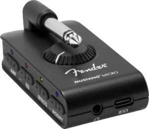 Fender Mustang Micro Plus headphone guitar amplifier with display and adjustable jack