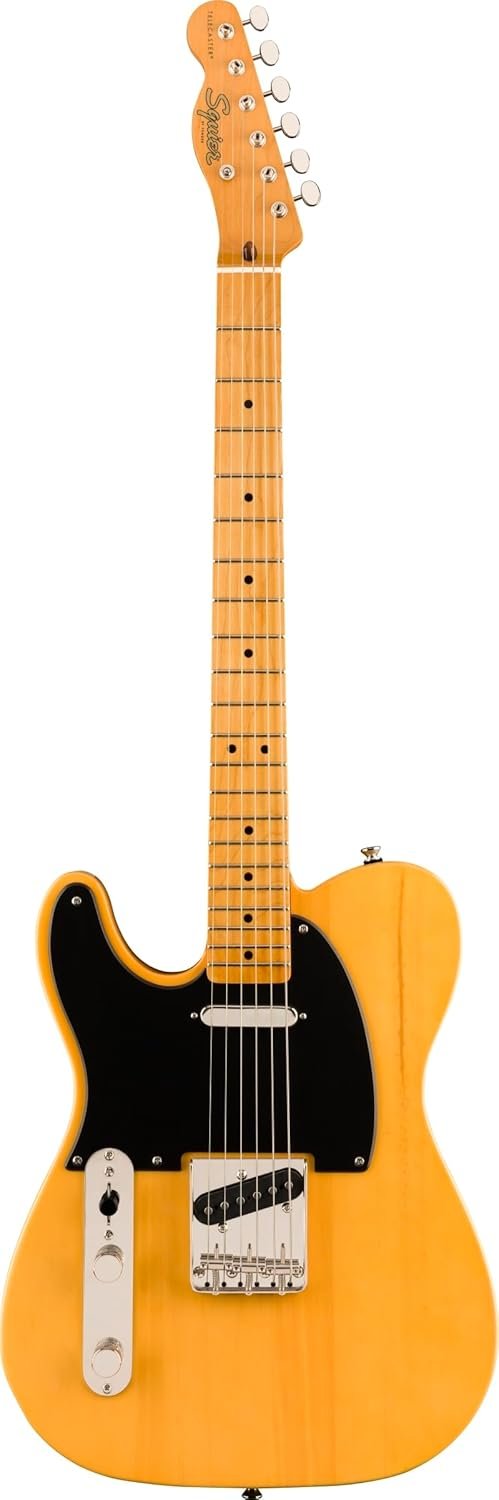 Squier Classic Vibe '50s left-handed Telecaster in Butterscotch Blonde with black pickguard