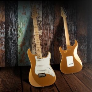 EART NK-VS60 Gold electric guitar with roasted maple neck and three Alnico V single-coil pickups