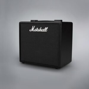 Marshall CODE25 digital modelling guitar amplifier with black cabinet and Marshall logo