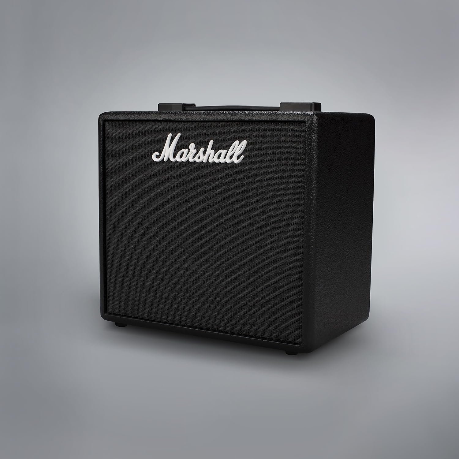 Marshall CODE25 digital modelling guitar amplifier with black cabinet and Marshall logo