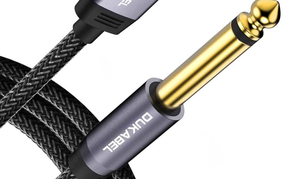 DuKabel USB Guitar Cable USB to 1/4 TS Cable for Guitar Recording 2.4 Metre Type A to 6.35 mm Mono Converter Cable for Instrument, Bass, Electric Keyboard, Mixer, Amplifier, PC, Laptop