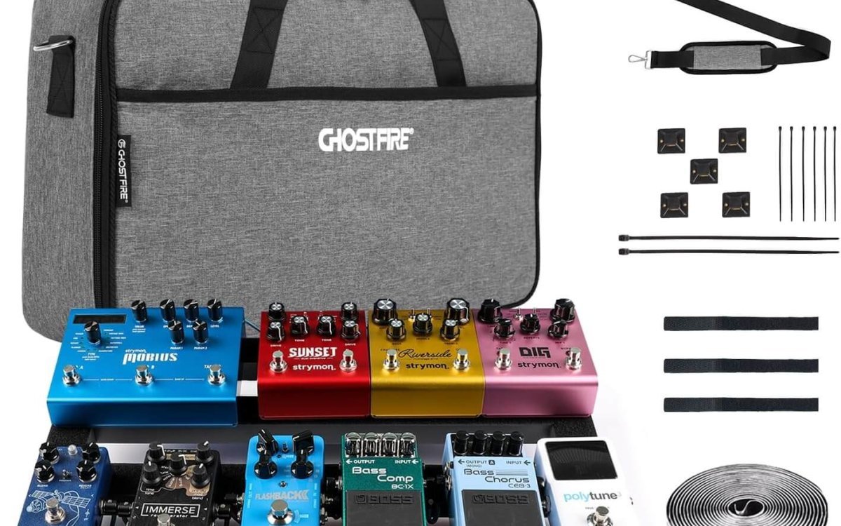 Ghost Fire Guitar Pedal Board Aluminum Alloy 1.76lb Super light Effect Pedalboard 19.8''x11.5'' with Carry Bag,SPL-04